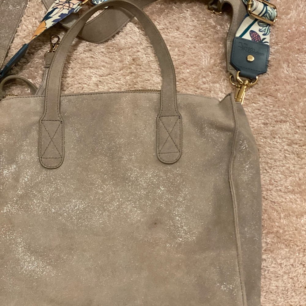 Erin Condren Metalic Suede Tote NO EXTRA STRAP